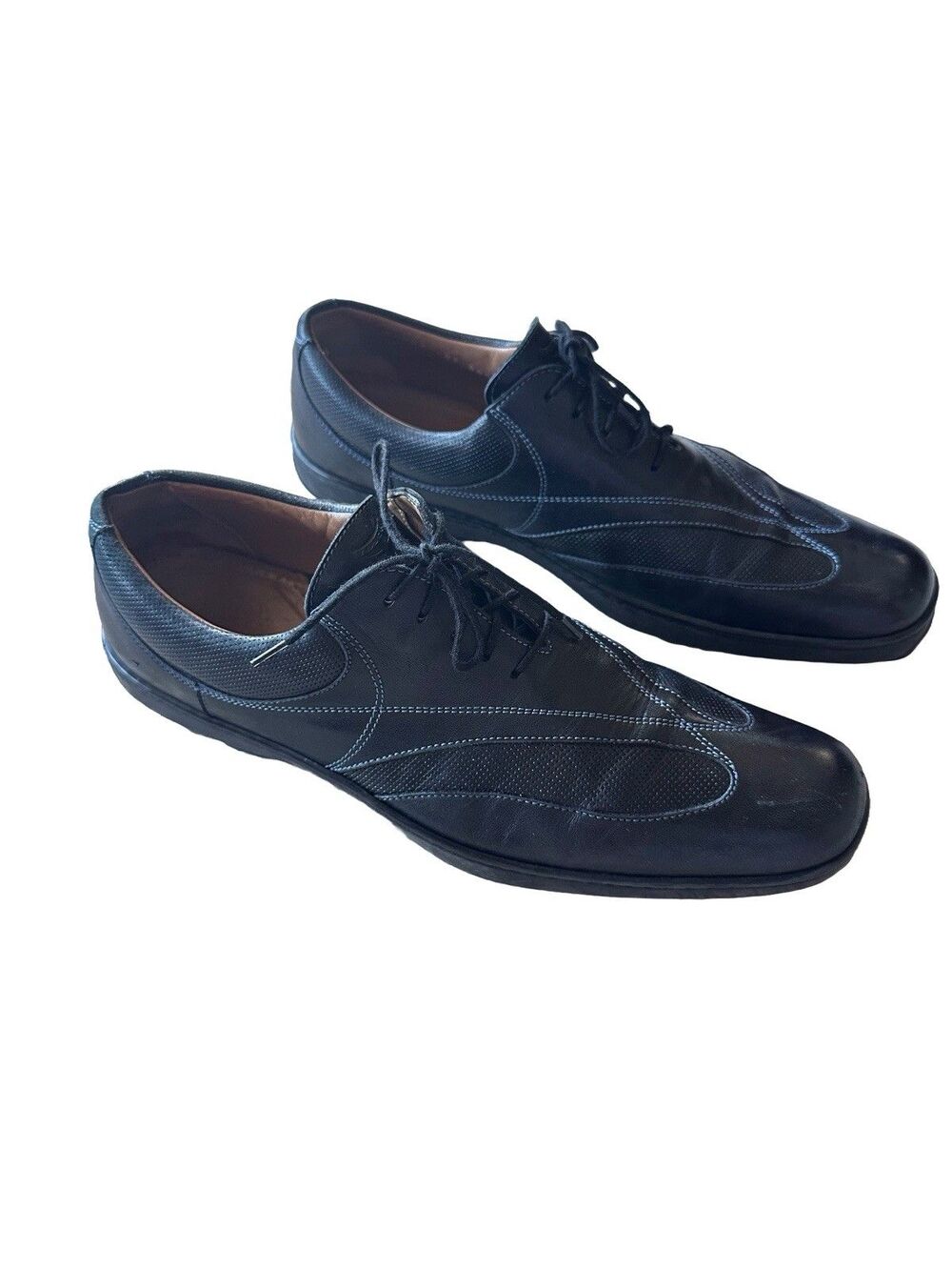 Michael Toschi Men's 8.5 SUV X Lace Up Shoes Black Italian Calf Kidskin Leather